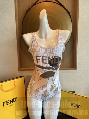 Fendi Rainbow Girl Print high elasticity Swimsuit Surfwear 2022 Collection 073