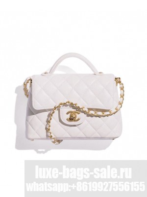 Chanel Small Flap Bag With Top Handle AS5355 White
