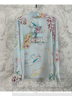 Chanel Women's Silk Top Light Blue