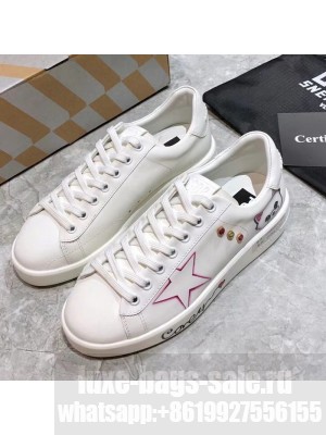 Golden Goose Graffiti White Calfskin Sneaker Pink Spring/Summer 2021 Collection 41 