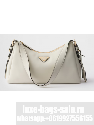 Prada Aimee medium leather shoulder bag 1BC229 white