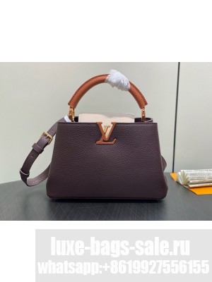 Louis Vuitton Capucines BB M12345 Chocolate & Quartz & Tan