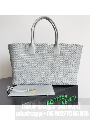 Bottega Veneta Large intreccio leather tote bag 608811 Gray