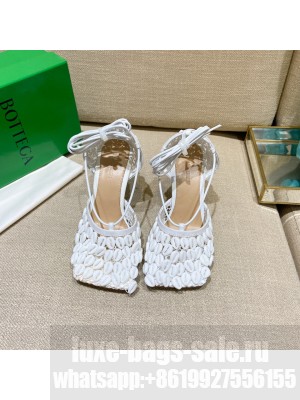 Bottega Veneta Mesh and Lambskin Stretch Sandals Spring/Summer 2022 Collection,White