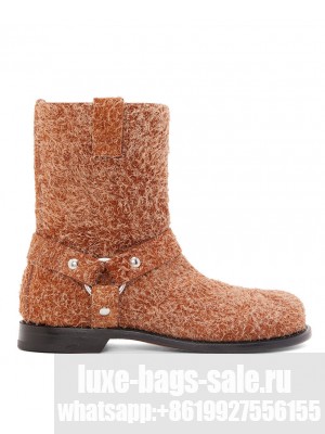 Loewe Women's Campo Biker Boot In Brushed Suede Coffee