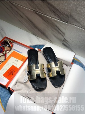 Hermes Oran Flat slippers in Box calfskin 028 2021 Collection