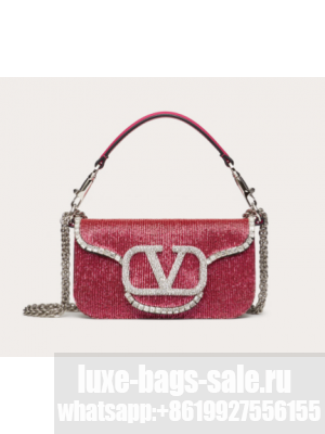 VALENTINO MINI LOCO imitation crystal shoulder bag WB0K53SL pink