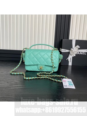 Chanel FLAP BAG WITH TOP HANDLE AS5317 GREEN
