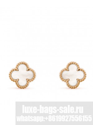 Van Cleef & Arpels Sweet Alhambra Earstuds White