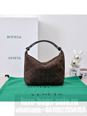 Bottega Veneta Mini Wallace Suede 754443 dark brown