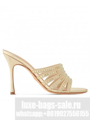 Christian Dior Women's Dior Gem Heeled Slide Golden