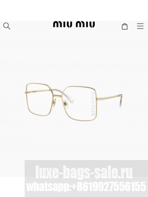 Miu miu Brand Vertical Logo Cut-out On One Lens detachable chain 01