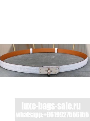Hermes Width 1.7cm Epsom Calfskin Belt White