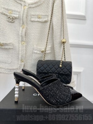 Chanel Pearl Heel 8.5cm Slide Mule 011