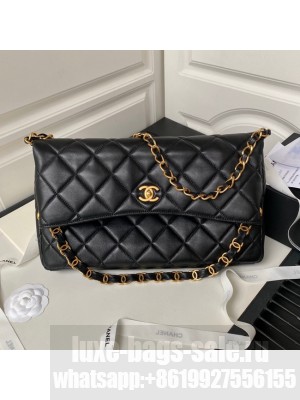 Chanel Shoulder Bag Lambskin & Gold-Tone Metal AS4777 black