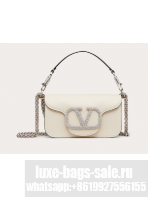 VALENTINO MINI LOCO imitation crystal shoulder bag WB0K53K ivory