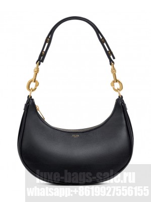 Celine Medium Ava Strap Bag In Smooth Calfskin Black