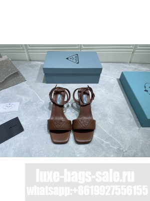 Prada 6.5cm Quilted Lambskin Sandals 2022 Collection,Brown