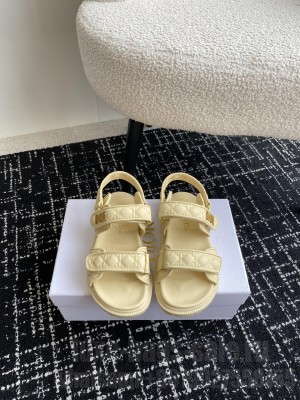 Dioract Sandal Yellow Quilted Cannage Calfskin