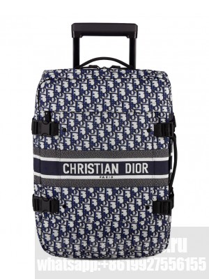 Christian Dior Small Diortravel Suitcase Dark Blue