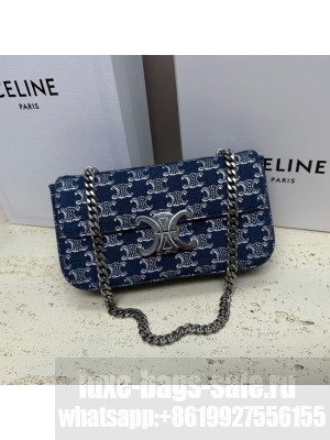 CELINE CHAIN SHOULDER BAG Denim Blue 197993