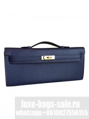 Hermes Kelly Cut Rouge H Dark Blue