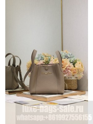 Dior Medium Signature Bucket Bag Grained Calfskin M2841USKU gray