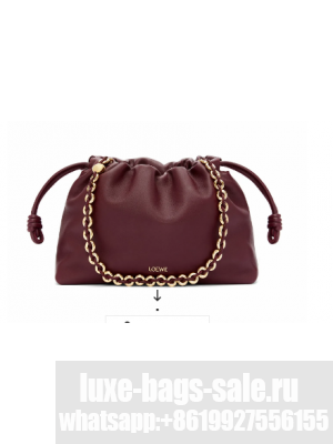 Loewe Napa Lamb Leather Flamenco Purse 80696 Burgundy