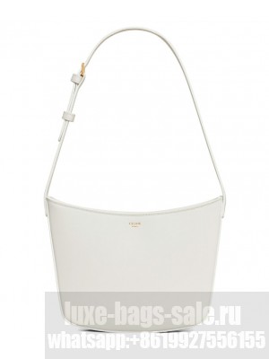 Celine Medium Celine Croque Bag In Shiny Calfskin Cream
