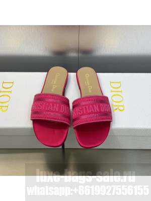 Dior Dway Slide Sandals in Cotton Embroidered 2023 Collection 044