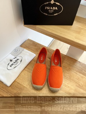 Prada Cotton Drill Espadrille Orange