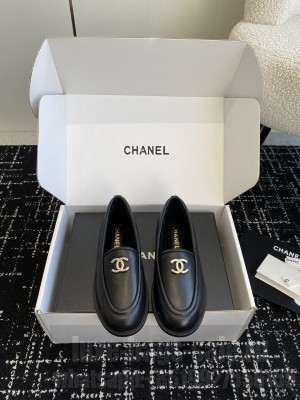 Chanel Women's Leather With Shearling Loafers 2024 Brown