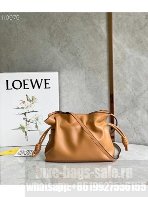 Loewe Mini Flamenco clutch in nappa calfskin Brown
