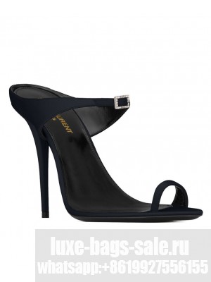 Saint Laurent Women's Dive Mules In Crepe Satin Black