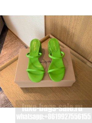 GIANVITO ROSSI FLOREA slip-on 60mm two slim rounded leather straps sandal green 2022 Collection