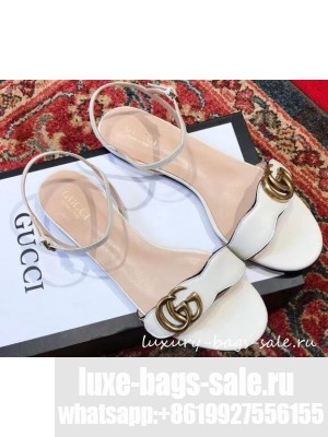 Gucci Leather Double G Flat Sandals 524631 White 2019