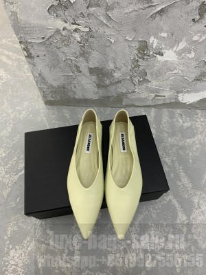 JIL SANDER Lambskin Ballerinas Flat Yellow