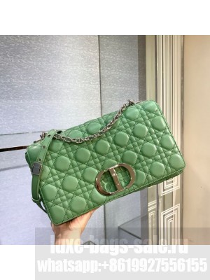 LARGE DIOR CARO BAG Soft Cannage Calfskin M9243U green