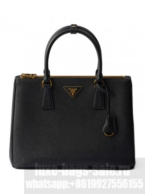 Prada Large Prada Galleria Saffiano Leather Bag 1BA274 Black