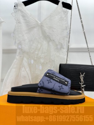 Louis Vuitton Unisex Pool pillow comfort mule slide flat 06