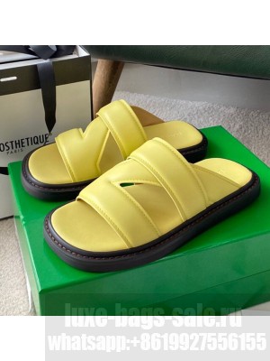 Bottega Veneta Band Cross Flat Sandals Yellow  2021 Collection