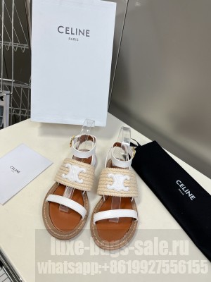 CELIE FLAT SANDALS IN RAFFIA & CALFSKIN 07