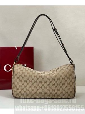 Gucci Half-Moon Large Shoulder Bag Apricot