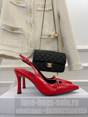 Christian Dior pointed toe 8.5cm Patent Leather Slingback Pump Red