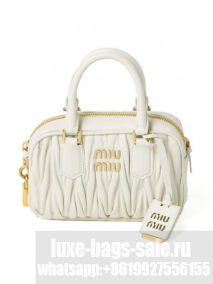 Miu Miu Arcadie Leather Handbag 5BB123 Cream