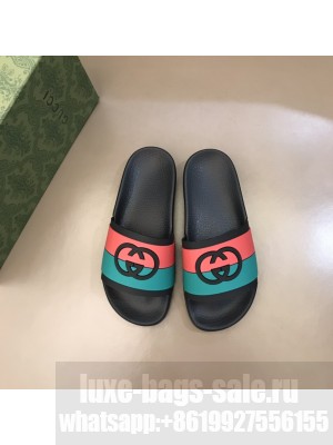 Gucci Unisex Rubber Flat Slide Sandals 10 2021 Collection