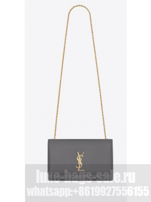 SAINT LAURENT MEDIUM KATE IN GRAIN DE POUDRE EMBOSSED LEATHER 354021 STORM