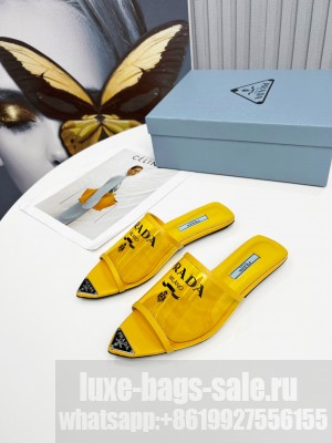 Prada TPU Flats Transparent Slides 2022 Collection Yellow