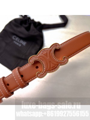 Celine Triomphe Width 2.5cm Belt With Brass Buckle 011