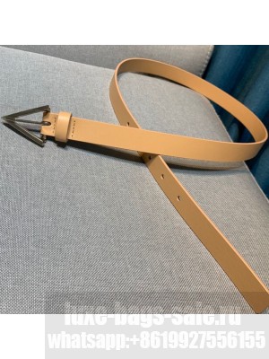 Bottega Veneta Calfskin Belt 2cm with Triangular Buckle Nude/Silver  2021 Collection